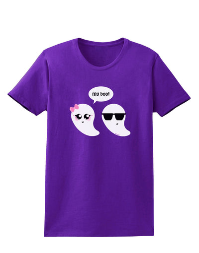 Cute Ghost Couple My Boo Halloween Womens Dark T-Shirt-TooLoud-Purple-X-Small-Davson Sales