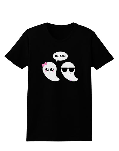 Cute Ghost Couple My Boo Halloween Womens Dark T-Shirt-TooLoud-Black-X-Small-Davson Sales