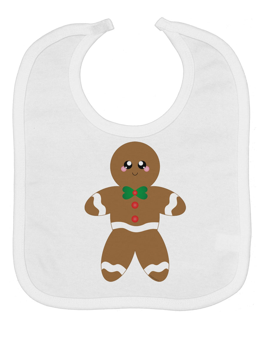 Cute Gingerbread Man Christmas Baby Bib