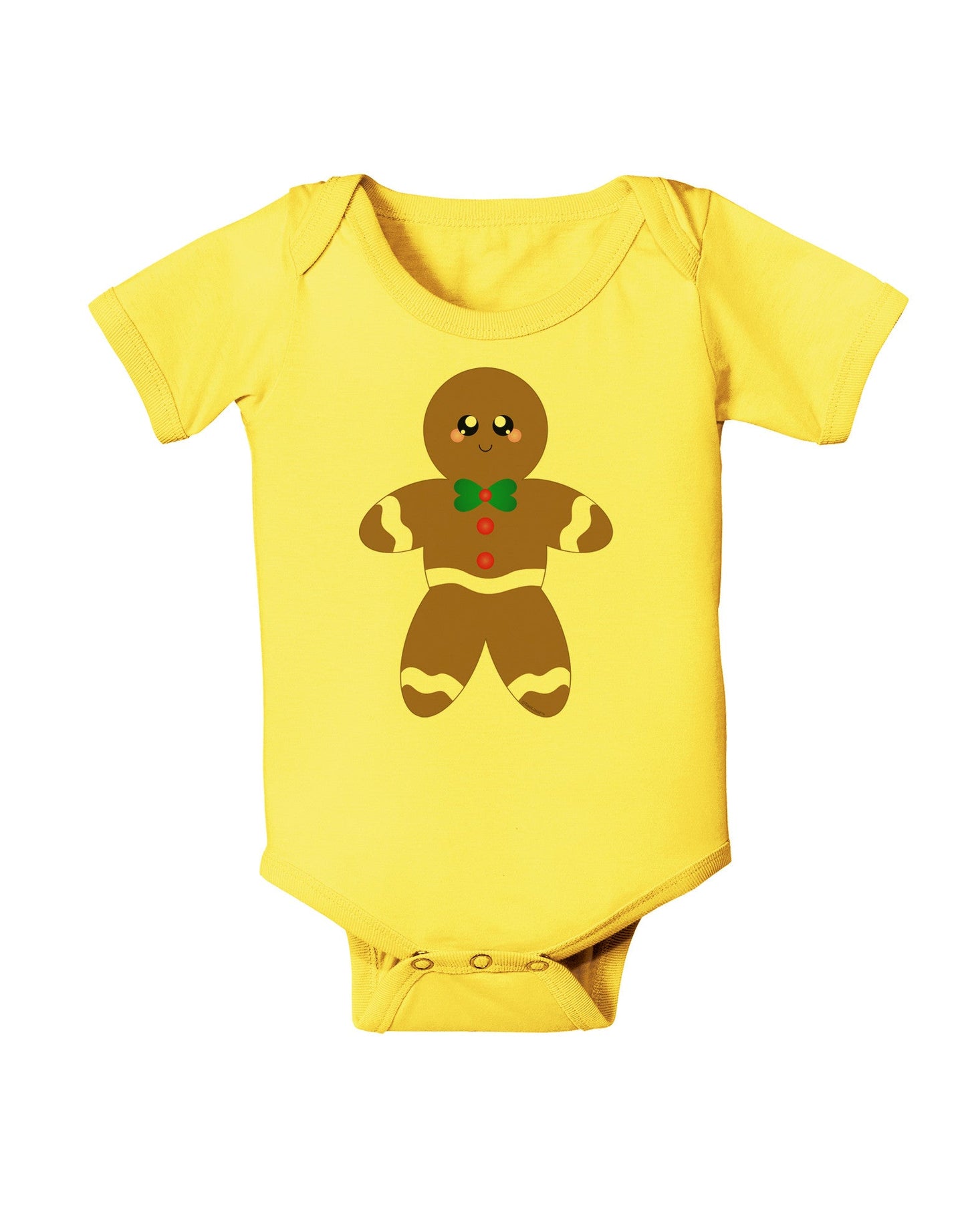 Cute Gingerbread Man Christmas Baby Romper Bodysuit-Baby Romper-TooLoud-Yellow-06-Months-Davson Sales