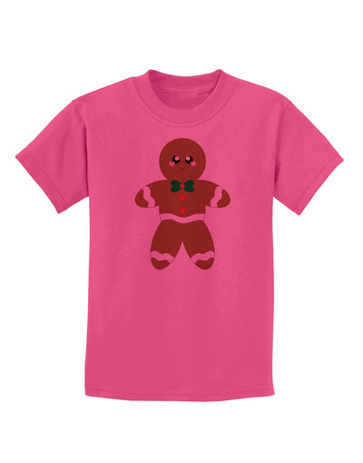 Cute Gingerbread Man Christmas Childrens T-Shirt-Childrens T-Shirt-TooLoud-Sangria-X-Small-Davson Sales