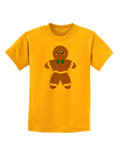 Cute Gingerbread Man Christmas Childrens T-Shirt-Childrens T-Shirt-TooLoud-Gold-X-Small-Davson Sales