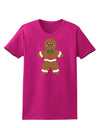 Cute Gingerbread Man Christmas Womens Dark T-Shirt-TooLoud-Hot-Pink-Small-Davson Sales