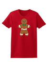 Cute Gingerbread Man Christmas Womens Dark T-Shirt-TooLoud-Red-X-Small-Davson Sales