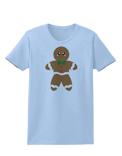 Cute Gingerbread Man Christmas Womens T-Shirt-Womens T-Shirt-TooLoud-Light-Blue-X-Small-Davson Sales