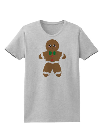 Cute Gingerbread Man Christmas Womens T-Shirt-Womens T-Shirt-TooLoud-AshGray-X-Small-Davson Sales