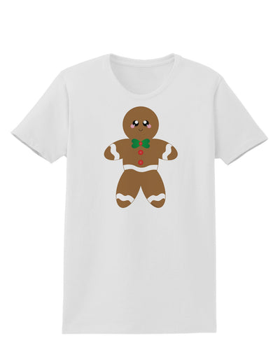 Cute Gingerbread Man Christmas Womens T-Shirt-Womens T-Shirt-TooLoud-White-X-Small-Davson Sales