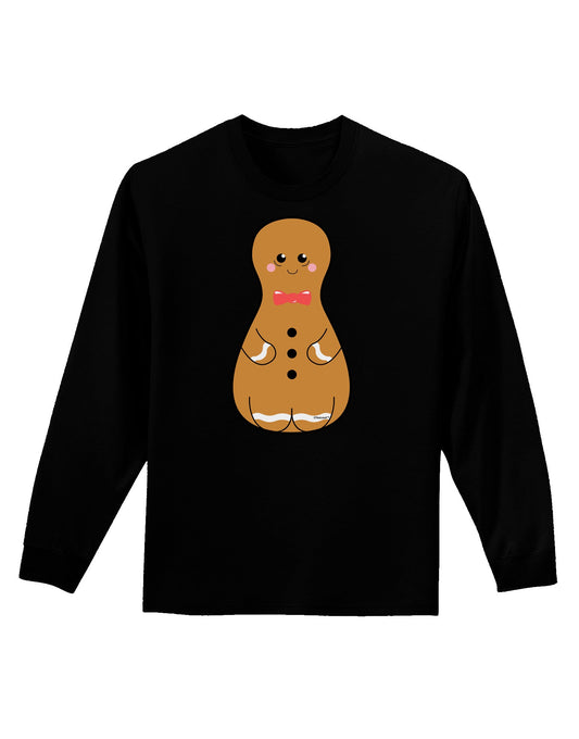 Cute Gingerbread Matryoshka Nesting Doll - Christmas Adult Long Sleeve Dark T-Shirt-TooLoud-Black-Small-Davson Sales