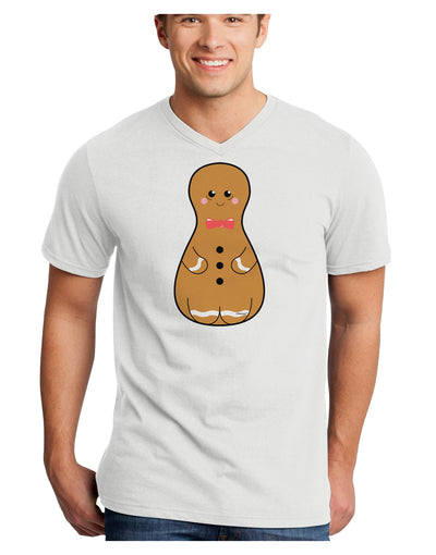 Cute Gingerbread Matryoshka Nesting Doll - Christmas Adult V-Neck T-shirt-Mens V-Neck T-Shirt-TooLoud-White-Small-Davson Sales