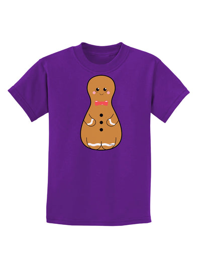 Cute Gingerbread Matryoshka Nesting Doll - Christmas Childrens Dark T-Shirt-Childrens T-Shirt-TooLoud-Purple-X-Small-Davson Sales