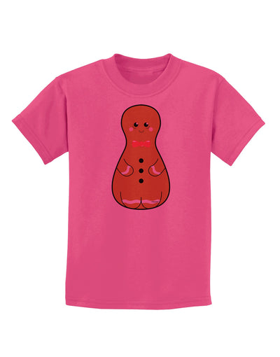 Cute Gingerbread Matryoshka Nesting Doll - Christmas Childrens T-Shirt-Childrens T-Shirt-TooLoud-Sangria-X-Small-Davson Sales