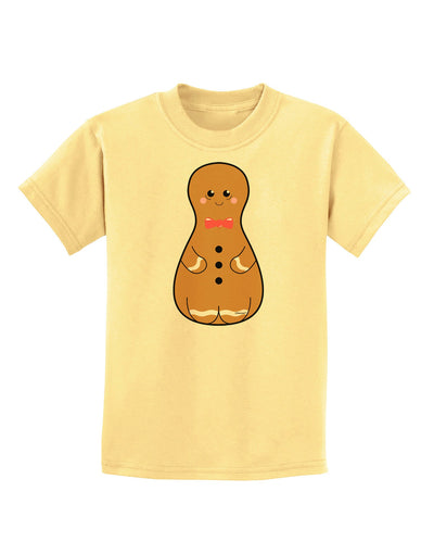 Cute Gingerbread Matryoshka Nesting Doll - Christmas Childrens T-Shirt-Childrens T-Shirt-TooLoud-Daffodil-Yellow-X-Small-Davson Sales