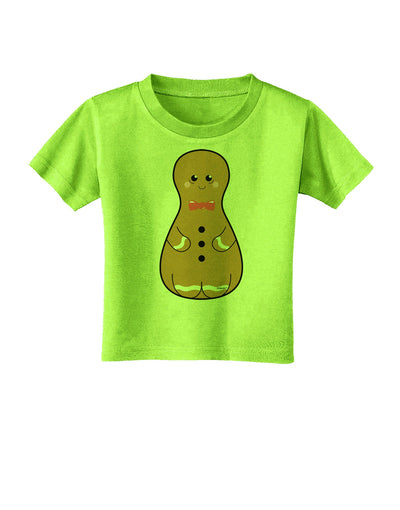 Cute Gingerbread Matryoshka Nesting Doll - Christmas Toddler T-Shirt-Toddler T-Shirt-TooLoud-Lime-Green-2T-Davson Sales