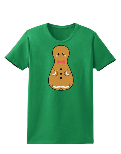 Cute Gingerbread Matryoshka Nesting Doll - Christmas Womens Dark T-Shirt-TooLoud-Kelly-Green-X-Small-Davson Sales