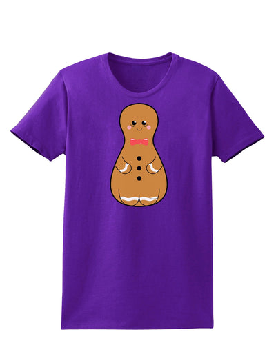 Cute Gingerbread Matryoshka Nesting Doll - Christmas Womens Dark T-Shirt-TooLoud-Purple-X-Small-Davson Sales