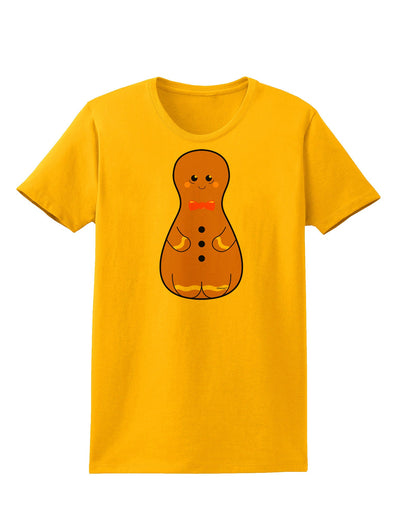 Cute Gingerbread Matryoshka Nesting Doll - Christmas Womens T-Shirt-Womens T-Shirt-TooLoud-Gold-X-Small-Davson Sales