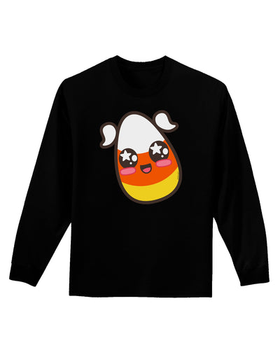 Cute Girl Child Candy Corn Family Halloween Adult Long Sleeve Dark T-Shirt-TooLoud-Black-Small-Davson Sales