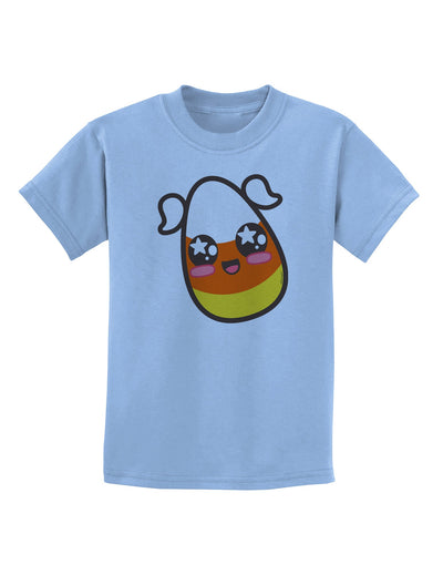 Cute Girl Child Candy Corn Family Halloween Childrens T-Shirt-Childrens T-Shirt-TooLoud-Light-Blue-X-Small-Davson Sales