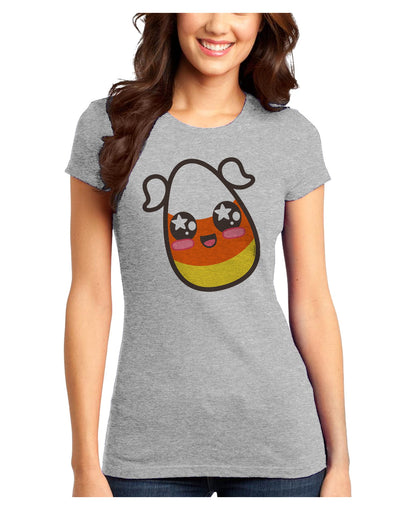 Cute Girl Child Candy Corn Family Halloween Juniors T-Shirt-Womens Juniors T-Shirt-TooLoud-Ash-Gray-Juniors Fitted XS-Davson Sales