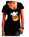 Cute Girl Child Candy Corn Family Halloween Juniors V-Neck Dark T-Shirt-Womens V-Neck T-Shirts-TooLoud-Black-Juniors Fitted Small-Davson Sales