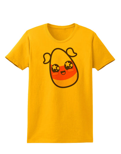 Cute Girl Child Candy Corn Family Halloween Womens T-Shirt-Womens T-Shirt-TooLoud-Gold-X-Small-Davson Sales