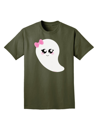 Cute Girl Ghost Halloween Adult Dark T-Shirt-Mens T-Shirt-TooLoud-Military-Green-Small-Davson Sales