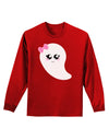 Cute Girl Ghost Halloween Adult Long Sleeve Dark T-Shirt-TooLoud-Red-Small-Davson Sales