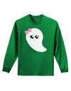 Cute Girl Ghost Halloween Adult Long Sleeve Dark T-Shirt-TooLoud-Kelly-Green-Small-Davson Sales