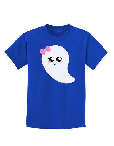 Cute Girl Ghost Halloween Childrens Dark T-Shirt-Childrens T-Shirt-TooLoud-Royal-Blue-X-Small-Davson Sales