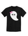 Cute Girl Ghost Halloween Childrens Dark T-Shirt-Childrens T-Shirt-TooLoud-Black-X-Small-Davson Sales