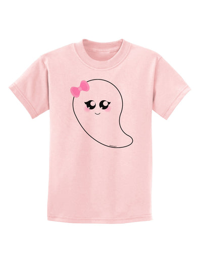 Cute Girl Ghost Halloween Childrens T-Shirt-Childrens T-Shirt-TooLoud-PalePink-X-Small-Davson Sales