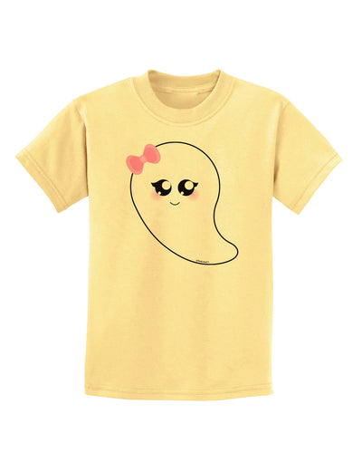 Cute Girl Ghost Halloween Childrens T-Shirt-Childrens T-Shirt-TooLoud-Daffodil-Yellow-X-Small-Davson Sales