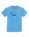 Cute Girl Ghost Halloween Childrens T-Shirt-Childrens T-Shirt-TooLoud-Aquatic-Blue-X-Small-Davson Sales