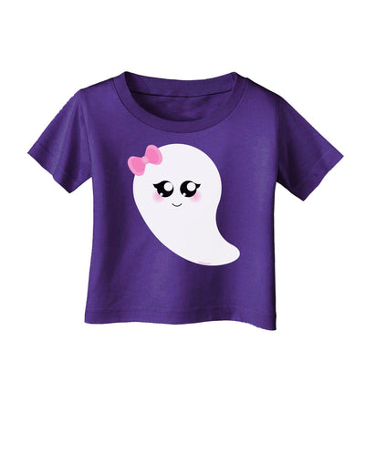 Cute Girl Ghost Halloween Infant T-Shirt Dark-Infant T-Shirt-TooLoud-Purple-06-Months-Davson Sales