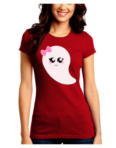 Cute Girl Ghost Halloween Juniors Crew Dark T-Shirt-T-Shirts Juniors Tops-TooLoud-Red-Juniors Fitted Small-Davson Sales