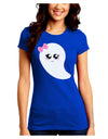 Cute Girl Ghost Halloween Juniors Crew Dark T-Shirt-T-Shirts Juniors Tops-TooLoud-Royal-Blue-Juniors Fitted Small-Davson Sales