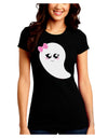 Cute Girl Ghost Halloween Juniors Crew Dark T-Shirt-T-Shirts Juniors Tops-TooLoud-Black-Juniors Fitted Small-Davson Sales