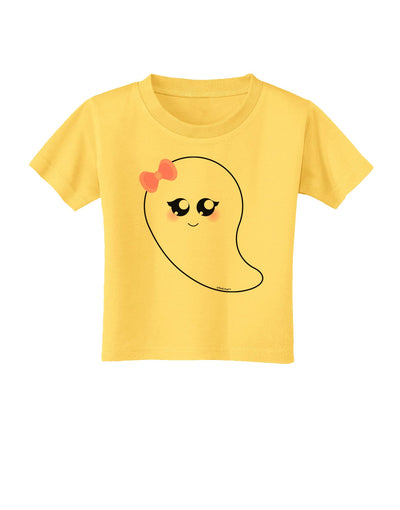 Cute Girl Ghost Halloween Toddler T-Shirt-Toddler T-Shirt-TooLoud-Yellow-2T-Davson Sales