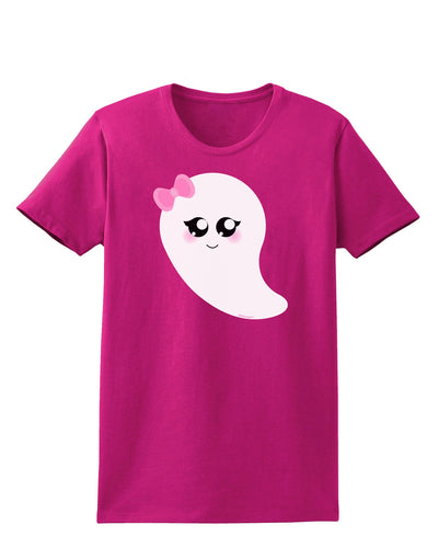 Cute Girl Ghost Halloween Womens Dark T-Shirt-TooLoud-Hot-Pink-Small-Davson Sales