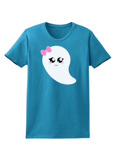 Cute Girl Ghost Halloween Womens Dark T-Shirt-TooLoud-Turquoise-X-Small-Davson Sales