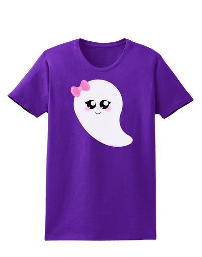 Cute Girl Ghost Halloween Womens Dark T-Shirt-TooLoud-Purple-X-Small-Davson Sales