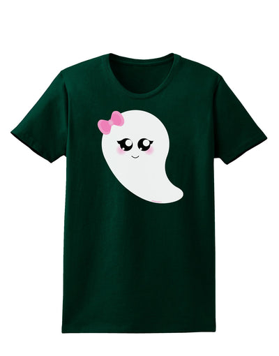 Cute Girl Ghost Halloween Womens Dark T-Shirt-TooLoud-Forest-Green-Small-Davson Sales