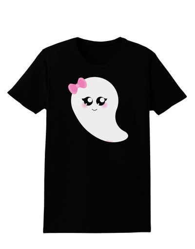 Cute Girl Ghost Halloween Womens Dark T-Shirt-TooLoud-Black-X-Small-Davson Sales