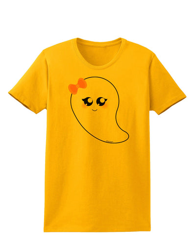 Cute Girl Ghost Halloween Womens T-Shirt-Womens T-Shirt-TooLoud-Gold-X-Small-Davson Sales