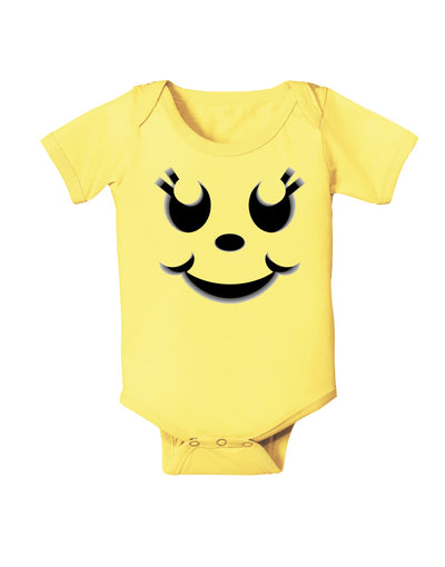 Cute Girl Jack O Lantern Pumpkin Face Baby Romper Bodysuit-Baby Romper-TooLoud-Banana Yellow-06-Months-Davson Sales