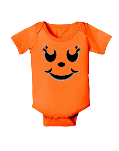 Cute Girl Jack O Lantern Pumpkin Face Baby Romper Bodysuit-Baby Romper-TooLoud-Orange-06-Months-Davson Sales