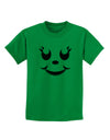 Cute Girl Jack O Lantern Pumpkin Face Childrens T-Shirt-Childrens T-Shirt-TooLoud-Kelly-Green-X-Small-Davson Sales