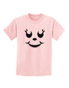 Cute Girl Jack O Lantern Pumpkin Face Childrens T-Shirt-Childrens T-Shirt-TooLoud-PalePink-X-Small-Davson Sales