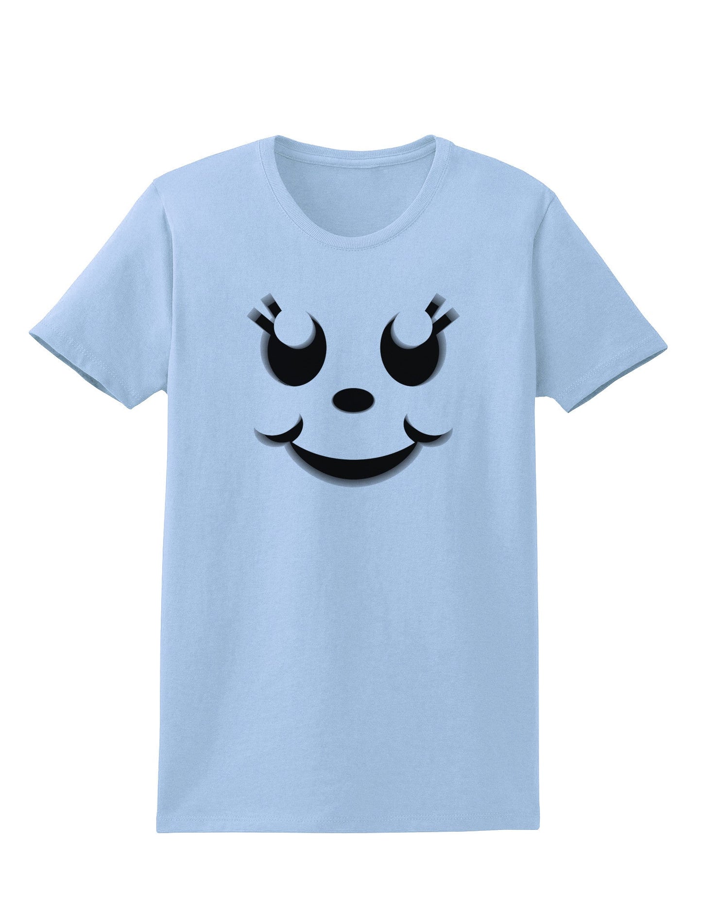 Cute Girl Jack O Lantern Pumpkin Face Womens T-Shirt-Womens T-Shirt-TooLoud-Light-Blue-X-Small-Davson Sales