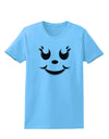 Cute Girl Jack O Lantern Pumpkin Face Womens T-Shirt-Womens T-Shirt-TooLoud-Aquatic-Blue-X-Small-Davson Sales